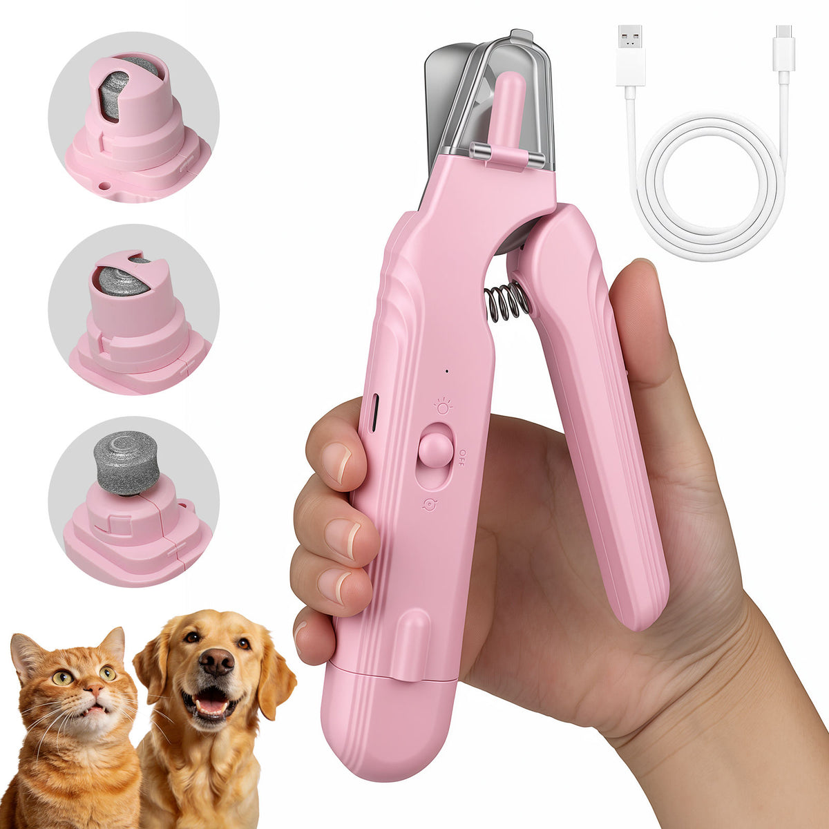 Bean Center Körömcsiszoló + Körömvágó 2az1ben — Kutyáknak és Macskáknak (LED, USB)